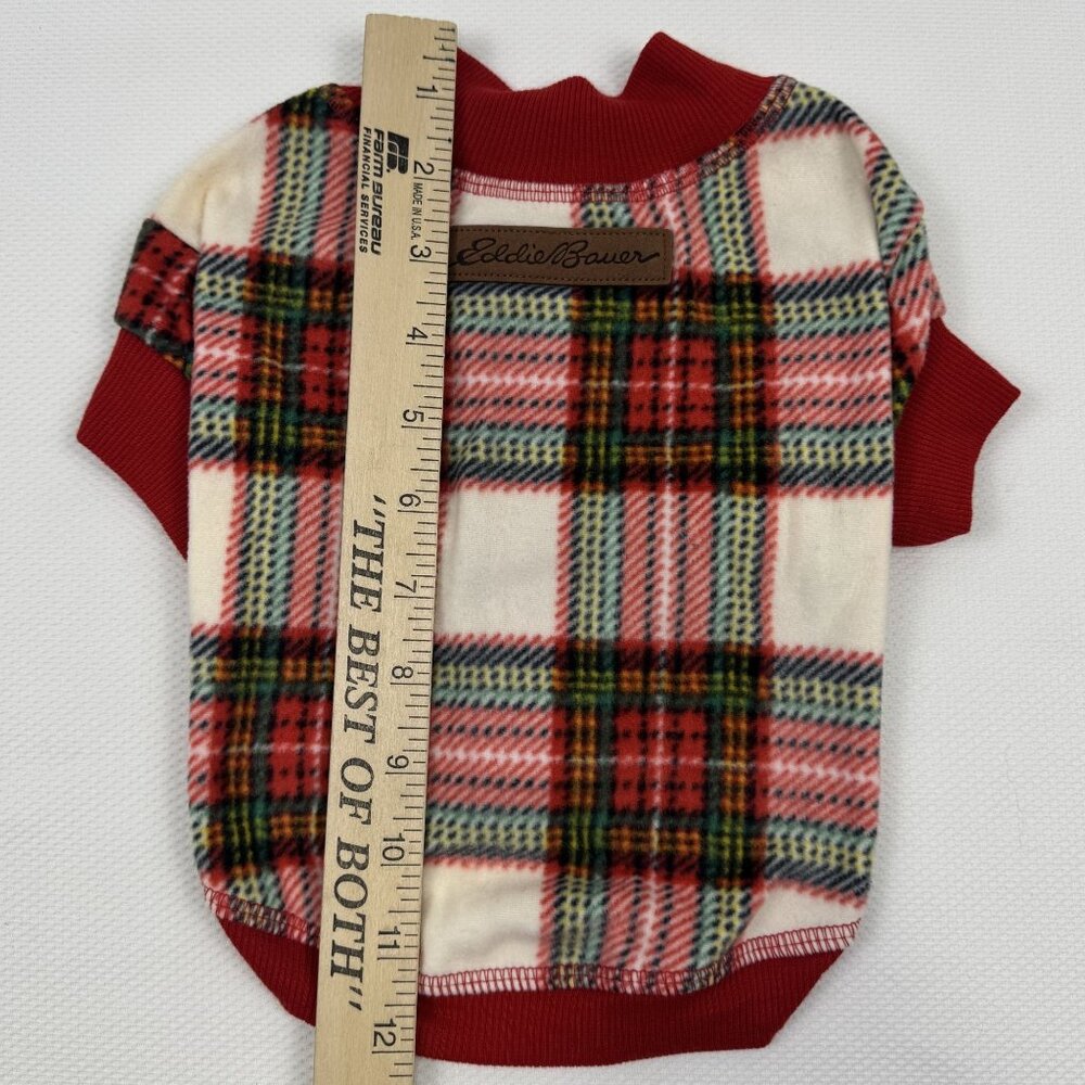 Eddie Bauer Red Plaid Pet Bodysuit Size Small Flannel Family Dog Pajamas NEW - Picture 10 of 13